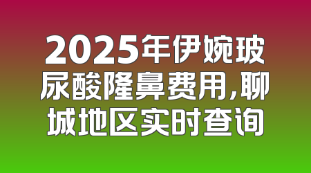 2025年伊婉玻尿酸隆鼻费用，聊城地区实时查询