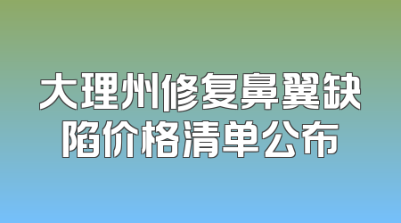 大理州修复鼻翼缺陷价格清单公布