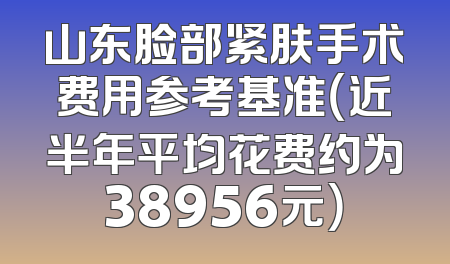 山东脸部紧肤手术费用参考基准（近半年平均花费约为38956元）