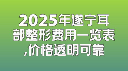 2025年遂宁耳部整形费用一览表，价格透明可靠