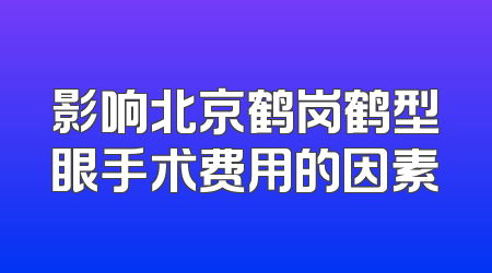 影响北京鹤岗鹤型眼手术费用的因素