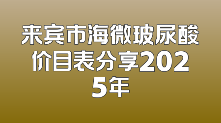 来宾市海微玻尿酸价目表分享2025年