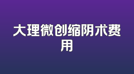 大理微创缩阴术费用