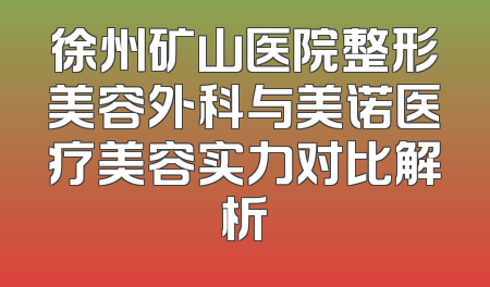 徐州矿山医院整形美容外科与美诺医疗美容实力对比解析