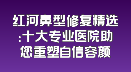 红河鼻型修复精选：十大专业医院助您重塑自信容颜