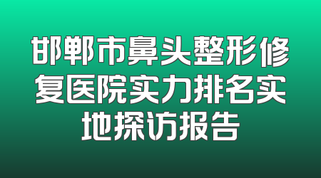 邯郸市鼻头整形修复医院实力排名实地探访报告