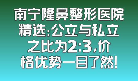 南宁隆鼻整形医院精选：公立与私立之比为2:3，价格优势一目了然！