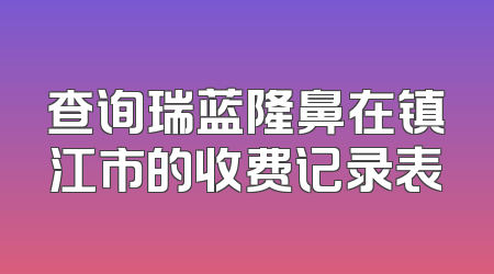 查询瑞蓝隆鼻在镇江市的收费记录表
