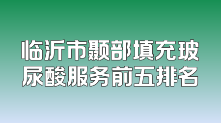 临沂市颞部填充玻尿酸服务前五排名