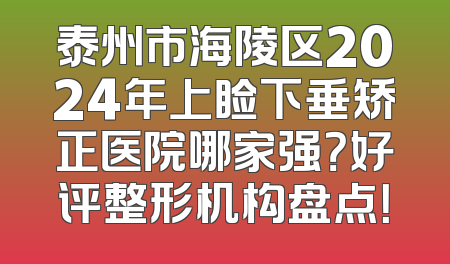 泰州市海陵区2024年上睑下垂矫正医院哪家强？好评整形机构盘点！