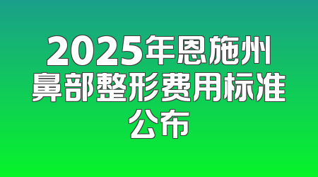 2025年恩施州鼻部整形费用标准公布