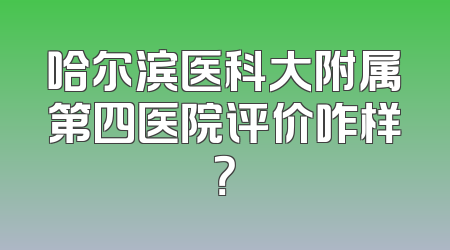 哈尔滨医科大附属第四医院评价咋样？