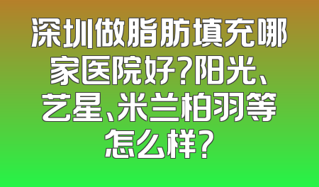 深圳做脂肪填充哪家医院好？阳光、艺星、米兰柏羽等怎么样？