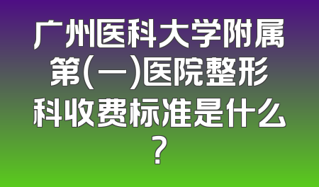 广州医科大学附属第（一）医院整形科收费标准是什么？