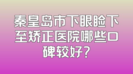 秦皇岛市下眼睑下至矫正医院哪些口碑较好？