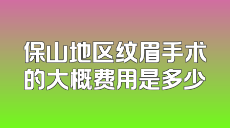 保山地区纹眉手术的大概费用是多少