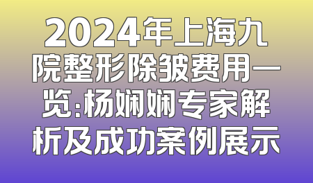 2024年上海九院整形除皱费用一览：杨娴娴专家解析及成功案例展示
