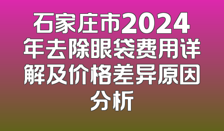 石家庄市2024年去除眼袋费用详解及价格差异原因分析