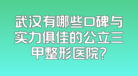 武汉有哪些口碑与实力俱佳的公立三甲整形医院？