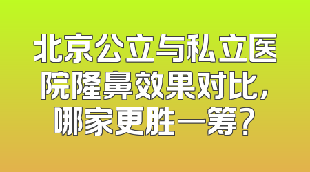 北京公立与私立医院隆鼻效果对比，哪家更胜一筹？