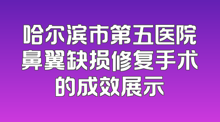 哈尔滨市第五医院鼻翼缺损修复手术的成效展示