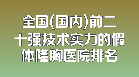 全国（国内）前二十强技术实力的假体隆胸医院排名