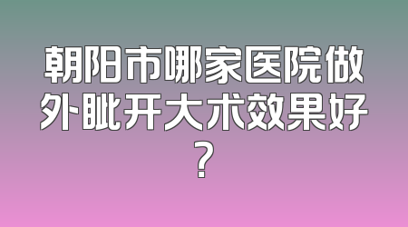 朝阳市哪家医院做外眦开大术效果好？