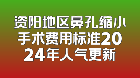 资阳地区鼻孔缩小手术费用标准2024年人气更新