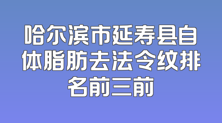 哈尔滨市延寿县自体脂肪去法令纹排名前三前