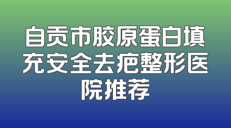 自贡市胶原蛋白填充安全去疤整形医院推荐