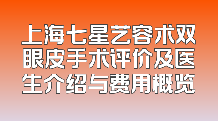 上海七星艺容术双眼皮手术评价及医生介绍与费用概览