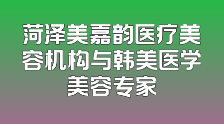 菏泽美嘉韵医疗美容机构与韩美医学美容专家