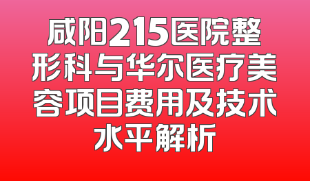 咸阳215医院整形科与华尔医疗美容项目费用及技术水平解析