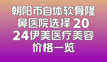朝阳市自体软骨隆鼻医院选择 2024伊美医疗美容价格一览