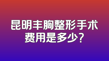 昆明丰胸整形手术费用是多少？