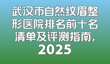 武汉市自然纹眉整形医院排名前十名清单及评测指南，2025