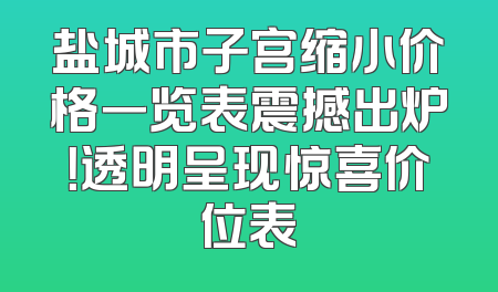盐城市子宫缩小价格一览表震撼出炉！透明呈现惊喜价位表