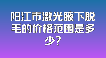 阳江市激光腋下脱毛的价格范围是多少？