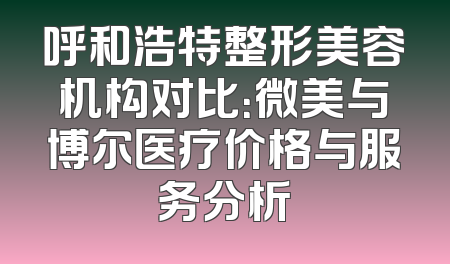 呼和浩特整形美容机构对比：微美与博尔医疗价格与服务分析