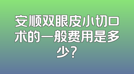 安顺双眼皮小切口术的一般费用是多少？