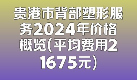 贵港市背部塑形服务2024年价格概览(平均费用21675元)