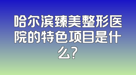 哈尔滨臻美整形医院的特色项目是什么？