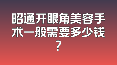 昭通开眼角美容手术一般需要多少钱？