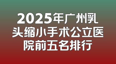 2025年广州乳头缩小手术公立医院前五名排行