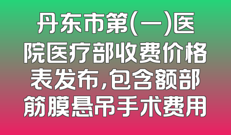 丹东市第（一）医院医疗部收费价格表发布，包含额部筋膜悬吊手术费用