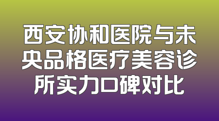 西安协和医院与未央品格医疗美容诊所实力口碑对比