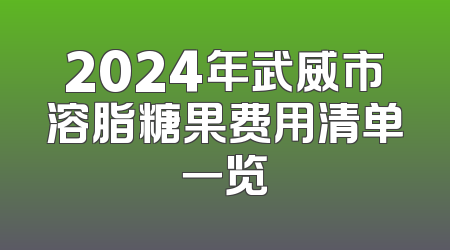 2024年武威市溶脂糖果费用清单一览