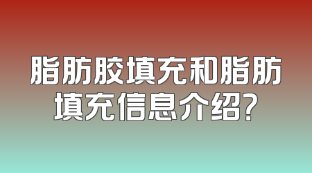 脂肪胶填充和脂肪填充信息介绍？
