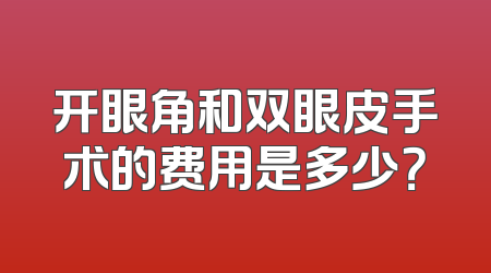 开眼角和双眼皮手术的费用是多少？