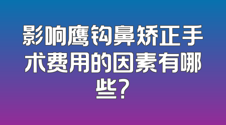 影响鹰钩鼻矫正手术费用的因素有哪些？